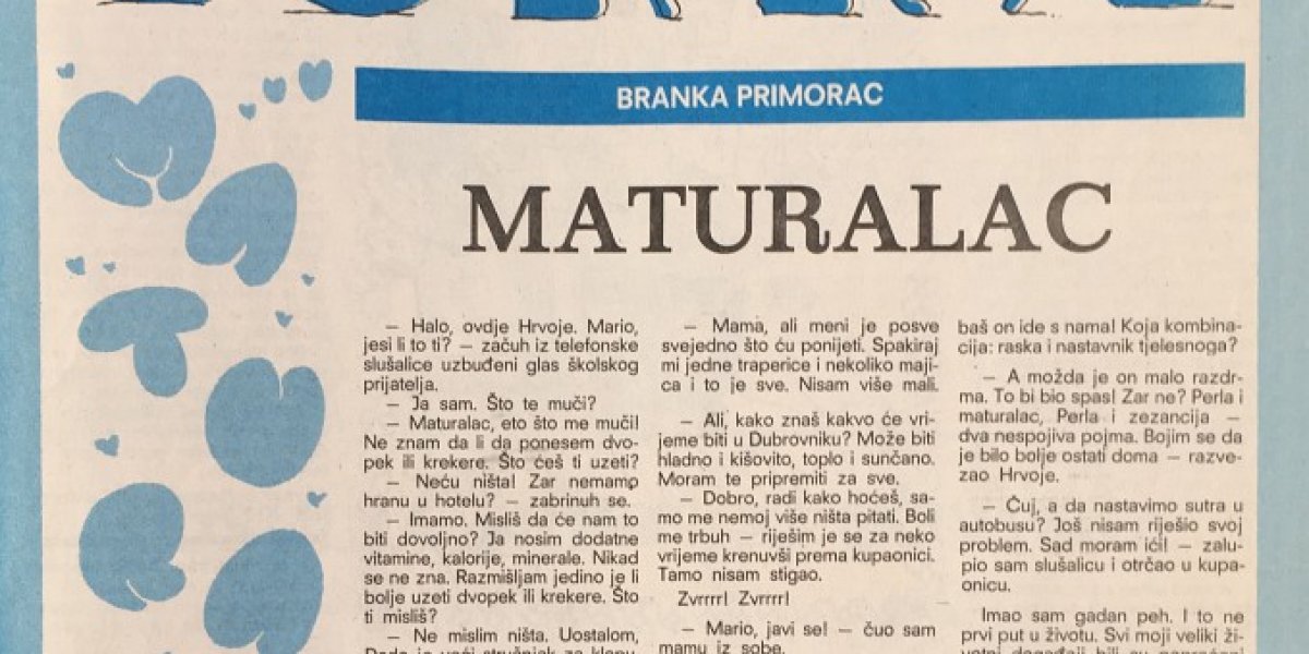 Modra lasta maturalac prije maturalca, br2, 1993